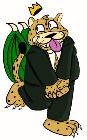 A drawing of my character, Cheetah King.