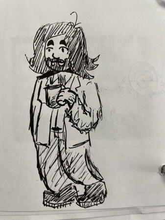 A doodle of my SCP scientist character.