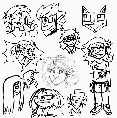 A collection of "character self-portraits"